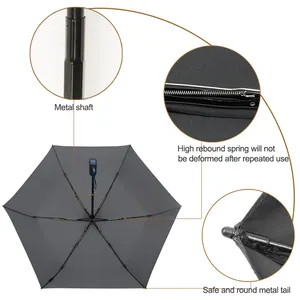 China Umbrella Professional Manufacturer New Design Travel Wind Proof Windproof Waterproof Safety 3 Folding Umbrellas For Girls