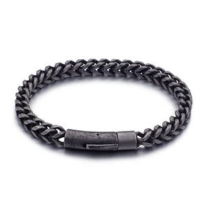 Pulsera <span class=keywords><strong>de</strong></span> Acero Inoxidable para Hombre, Cadena Simple, Electrochapada, Personalizada, Retro, Hip Hop, Joyería Moderna - Product Image 4