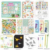 Usine enfants bricolage Journal ensembles Scrapbook Kit mémo DINO mignon Kawaii dinosaure thème autocollant en gros ensemble de papeterie pour étudiant