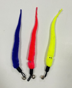Venta al por mayor precio barato colorido hadas plumas de ganso cola palo mascota juguete interactivo interior teaser varita piel pluma juguete - Product Image 5