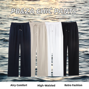 <span class=keywords><strong>Pantaloni</strong></span> da donna 2026 estivi, nuovi, chic, alla moda, in <span class=keywords><strong>lino</strong></span> 100%, con <span class=keywords><strong>elastico</strong></span> in vita, a gamba dritta, traspiranti, a vita alta, stile vintage - Product Image 2