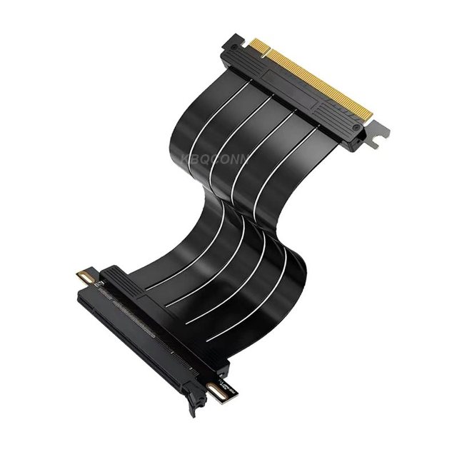 PCIE 4.0 Extension Cable, Black 16x Shielded High Speed Durable GPU Riser Cable with PCI Express Port for GPU Extension Card