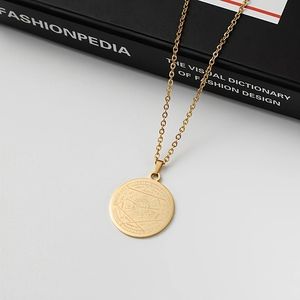 Joyería de acero inoxidable de alta calidad, colgante redondo de siete arcángeles, collar impermeable, collar de pentagrama de Salomón para hombres - Product Image 4