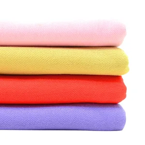 polyester spun single pique fabric for polo shirt Tshirt uniform etc
