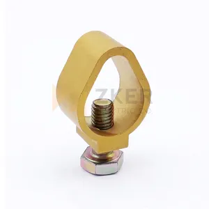 Hot sales earth rod clamp Cable to rod brass clamp Ground rod clamp 5/8'' 3/4''1'' Connector clip for earthing grounding system