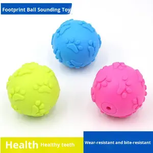 Milieuvriendelijk Hondengeluid Rubber Tpr Teddy Paw Print Elastische Bal Tandjes Huisdier Speelgoed Voor Kleine En Middelgrote Tot Grote Honden - Product Image 2