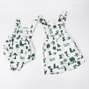 Pinuotu bébé ensemble de vêtements enfants pleine impression barboteuse bavoir <span class=keywords><strong>pantalon</strong></span> motif personnalisé costume garçon fille enfants salopette belle tenue ensembles - Product Image 1