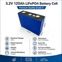 Cellule de batterie prismatique LiFePO4 BYD Grade A 3.2V 120Ah, 5000 cycles, température de fonctionnement -20-60°C, pour DIY solaire, VR, VE, marine