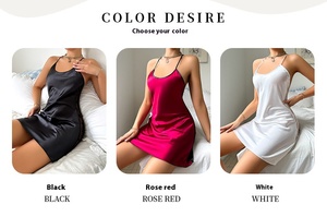 Pigiama da donna con spalline a cuore in pizzo Sexy in seta di ghiaccio su misura senza schienale da notte vestiti da casa con bretelle da donna - Product Image 2