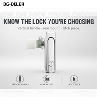 Serrure intelligente cylindrique en alliage de zinc DG-DELER AB424-1K avec 2 clés, finition brossée, entraxe de 50 mm pour armoire en acier
