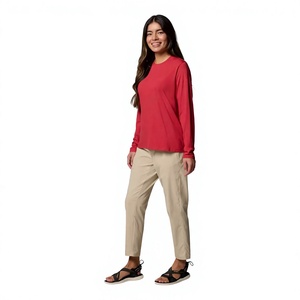 T-shirt à manches longues pour femme de qualité supérieure pour l'exportation, en tissu doux mélangé, col rond, haut décontracté, fournisseur de vêtements en gros OEM ODM - Product Image 4