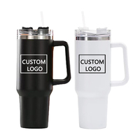 Gobelet isotherme en acier inoxydable de 40 oz avec poignée, design personnalisé pour le café, le thé et l'usage quotidien