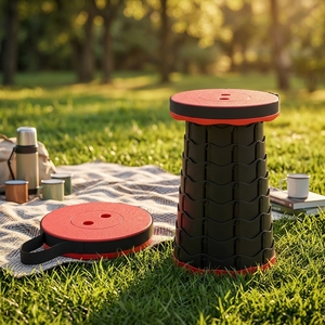 <span class=keywords><strong>Tabouret</strong></span> <span class=keywords><strong>pliant</strong></span> moderne en plastique, léger, réglable en hauteur, durable, pour l'extérieur, le <span class=keywords><strong>camping</strong></span> - Product Image 1