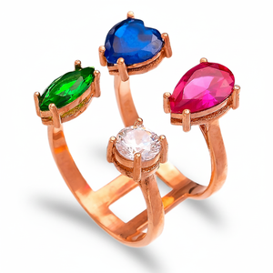 Colorful Stone <b>Adjustable</b> <b>Ring</b> Turkish Handmade Wholesale 925 <b>Sterling</b> <b>Silver</b> Jewelry - Product Image 2