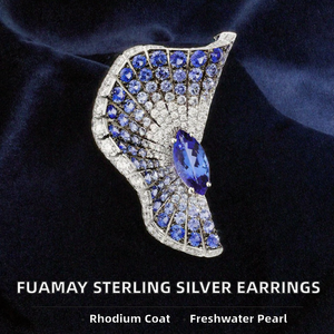 FUAMAY Elegant S925 <b>Sterling</b> <b>Silver</b> Heart CZ Chain Tassel Drop <b>Earrings</b> Gold/<b>Silver</b> Dual-Tone Long <b>Dangle</b> Women Party - Product Image 2