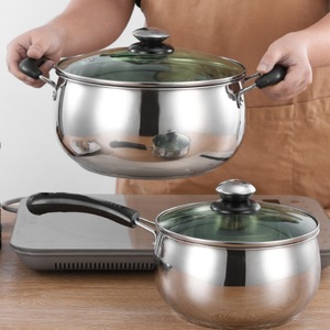 หม้อซุปสแตนเลสหมิงจู 2.1-3 ลิตร ใช้กับเตาแม่เหล็กไฟฟ้าได้ พร้อมฝาปิด สำหรับทำโจ๊กและบะหมี่ - Product Image 2