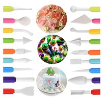 9 outils de sculpture en plastique pour fondant, outils de décoration de gâteaux, outils de modelage de poterie pour la sculpture de fleurs sur gâteaux
