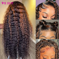 Wig Rambut Asli Manusia Grosir 13x4 Highlight Lace Front, Kepadatan 180%, Lurus, HD Lace, Pre Plucked, Hairline Alami