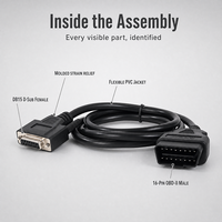 Câble de diagnostic OBD2 16 broches mâle vers DB15 femelle pour scanner de diagnostic automobile OBD II