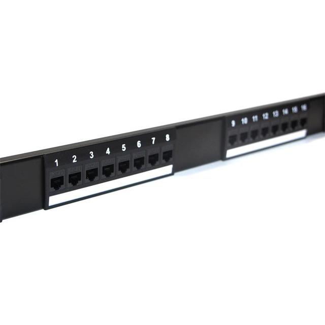 Hot sell 16 port patch panel UTP CAT.5e cat6 1U 19 inch 24port 48 port keystone jack patch panel for netwok cabinet