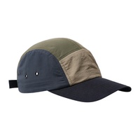 Casquette de camping 5 panneaux personnalisable avec étiquette tissée brodée, multicolore, vierge et unie, conçue par le fabricant