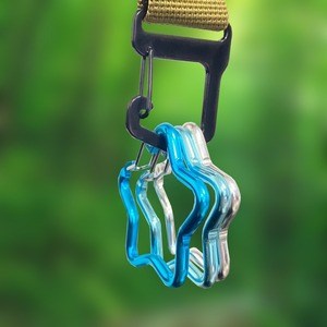 Llavero de aluminio con forma de estrella de cinco puntas, gancho de alambre de acero duradero para uso promocional al aire libre, origen Yiwu - Product Image 1
