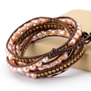 <span class=keywords><strong>Bracelet</strong></span> <span class=keywords><strong>moderne</strong></span> de luxe vintage en perles d'eau douce roses pour <span class=keywords><strong>femme</strong></span>, accessoire de mode charmant - Product Image 3