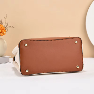 Bolso de Mano Casual de Gran Capacidad para Mujer, Diseño Moderno 2026, Bolso de Hombro Tejido con Bloques de Color, Resistente, para Viajes Diarios - Product Image 6