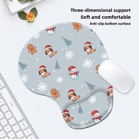 Tapis de souris de bureau en caoutchouc à thème de Noël, à récupération lente, avec repose-poignets pour clavier, résistant aux taches, en stock
