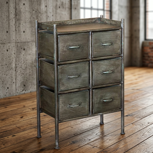 Industrial & Vintage Iron Metal Home Furniture Black Rusty Antique 3 <b>Drawers</b> Living Room Storage Cabinet for Hotel Warehouse Use - Product Image 3