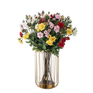 Bouquet de roses artificielles CallaFloral multicolores à branche unique pour la décoration intérieure et les arrangements floraux - Product Image 5