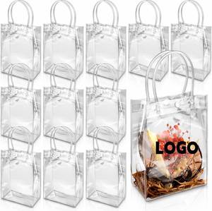 Custom Clear PVC Gift Bag Heavy Duty Gift <b>Wrap</b> Bags Large Reusable Plastic Bags for <b>Bridal</b> Party Baby Shower Wedding Birthday - Product Image 2
