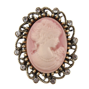 Broche de Cabeça de Beleza Cameo com Strass em Liga Metálica, Acessório de Roupa para Colarinho, Presente para Mulheres em Festas, Casamentos e Noivados - Product Image 5