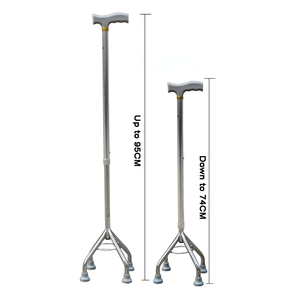 Bastón ortopédico para caminar de aluminio para el antebrazo para discapacitados codo ergonómico muleta de bastón para caminar de cuatro patas plegable de Metal para adultos - Product Image 2