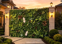 Mur végétal artificiel en PE, feuilles de lierre, panneau mural vertical vert, haie de buis, toile de fond murale pour la maison et le jardin