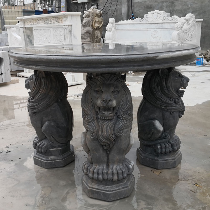 Custom Beige White Marble Outdoor Stone Dining Table OEM