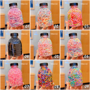 Vendita all'Ingrosso di Fabbrica: 1000 Pezzi/Scatola Elastici Colorati per <span class=keywords><strong>Capelli</strong></span> di Alta Qualità per Bambini, Accessori Carini per <span class=keywords><strong>Capelli</strong></span> - Product Image 3