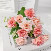 Mini bouquet de roses artificielles en soie pour décoration de mariage et de jardin, bouquet de mariée