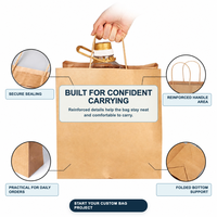 Sacs à emporter en papier kraft pour les cafés avec impression personnalisée et poignées torsadées