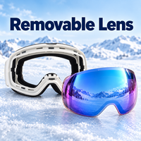 Masque de ski et snowboard anti-buée à verres miroir, sangle réglable, pour sports d'hiver en extérieur, motoneige, ski, lunettes de protection