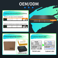 Switch POE TINCAM 48V Jarak 100/250 Meter 24*POE +2*10/100/1000M Uplink Desktop Vlan Switch Jaringan untuk Kamera Hikvision