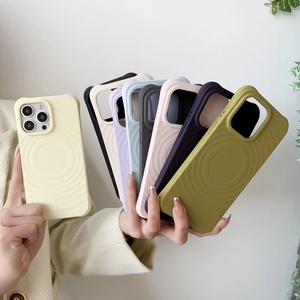 Étui de téléphone portable magnétique 3D créatif ondulé, respectueux de la peau, pour <span class=keywords><strong>iPhone</strong></span> 15 14 13 Pro Max, en silicone, résistant aux chutes aux quatre coins - Product Image 5