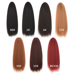 AliLeader 22 "Tóc Đuôi Ngựa Dài Dây Rút Tổng Hợp Yaki Straight Bun Tóc Đuôi Ngựa Phần Mở Rộng <span class=keywords><strong>Clip</strong></span> Trên Tóc Đuôi Ngựa Phần Mở Rộng - Product Image 2