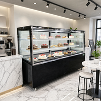 Vitrine réfrigérée commerciale verticale à porte vitrée avec refroidissement par ventilateur pour supermarché, charcuterie et fruits