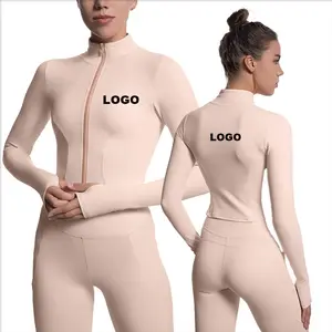 Hot Sales Solid Color Sexy Fashion Long Sleeve Clothing Gym Workout Sports Running Wholesale Sportswear For Women