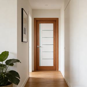 Puertas de Entrada de Madera Maciza MDF para Exterior, sin Pintura, Decoración Minimalista, Polímero, Tamaño Personalizado, Acabado de Fábrica - Product Image 6