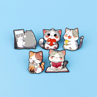 Bros Kucing Kartun untuk Pakaian, Pin Enamel Lembut yang Lucu, Pin Kerah untuk Ransel, Tas Kerja, Lencana, Aksesoris Perhiasan, Hadiah