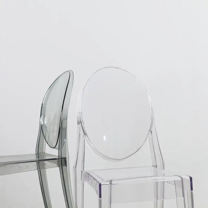 Atacado Luxo Moderno Exterior Casamento Evento Festa Hotel Banquete Transparente Cristal Acrílico Cadeira De Plástico Fantasma Cadeira De Jantar