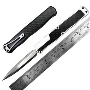 Navaja Plegable Personalizable para <span class=keywords><strong>Pastor</strong></span>, para Campamento, con Mango de Aluminio, Hoja de Fibra de Carbono D2, Estilo de Botón, para Caza, Supervivencia, Bricolaje - Product Image 6