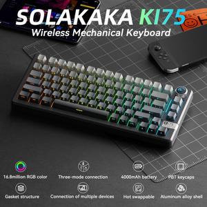 Teclado Mecánico Inalámbrico para <span class=keywords><strong>Juegos</strong></span> SOLAKAKA Ki75 Tri-Modo RGB con Legendación Lateral, Tipo: Interruptor Seiya, Alta Calidad, Dropshipping - Product Image 2